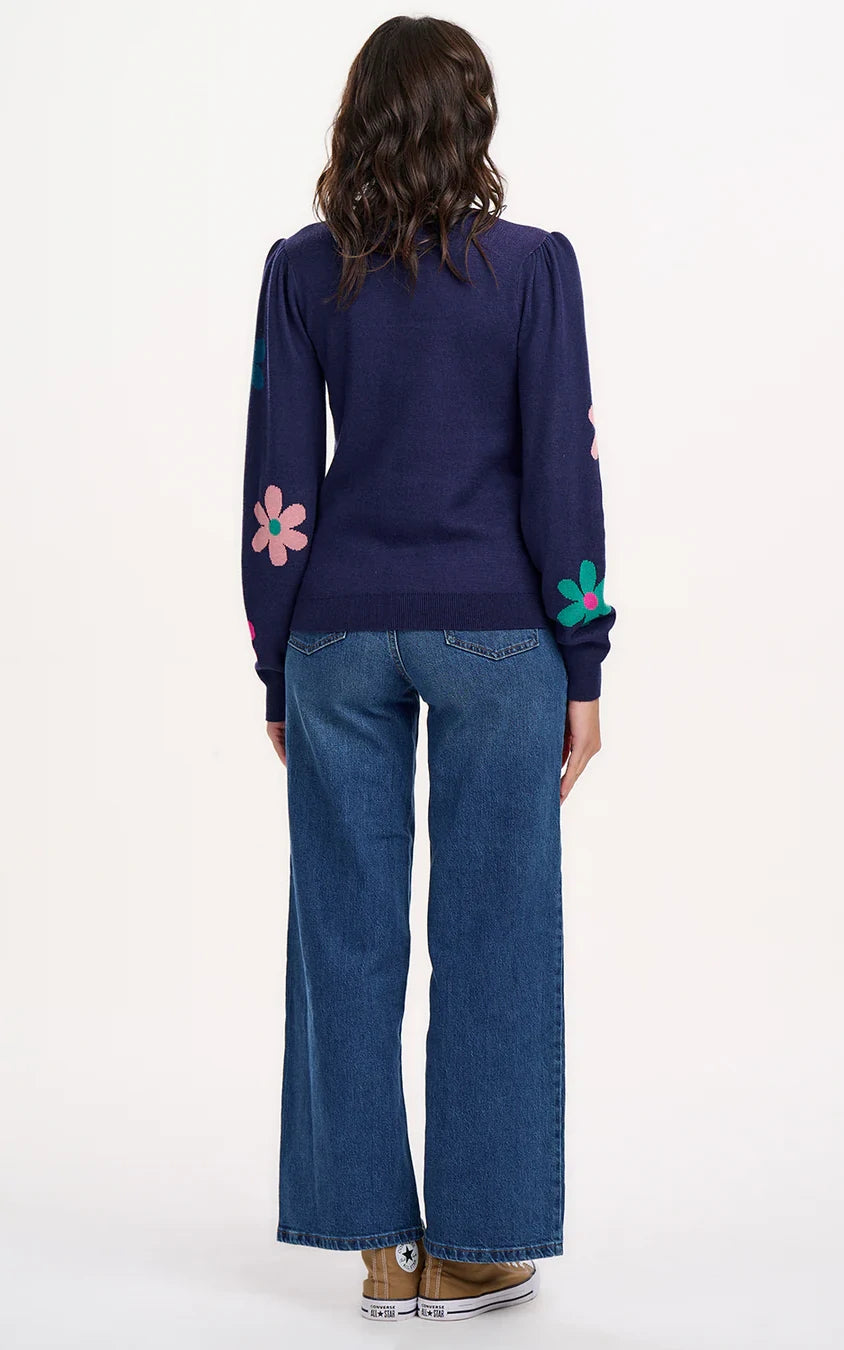 Sugarhill Brighton - Madeline Jumper Navy Garden Flowers