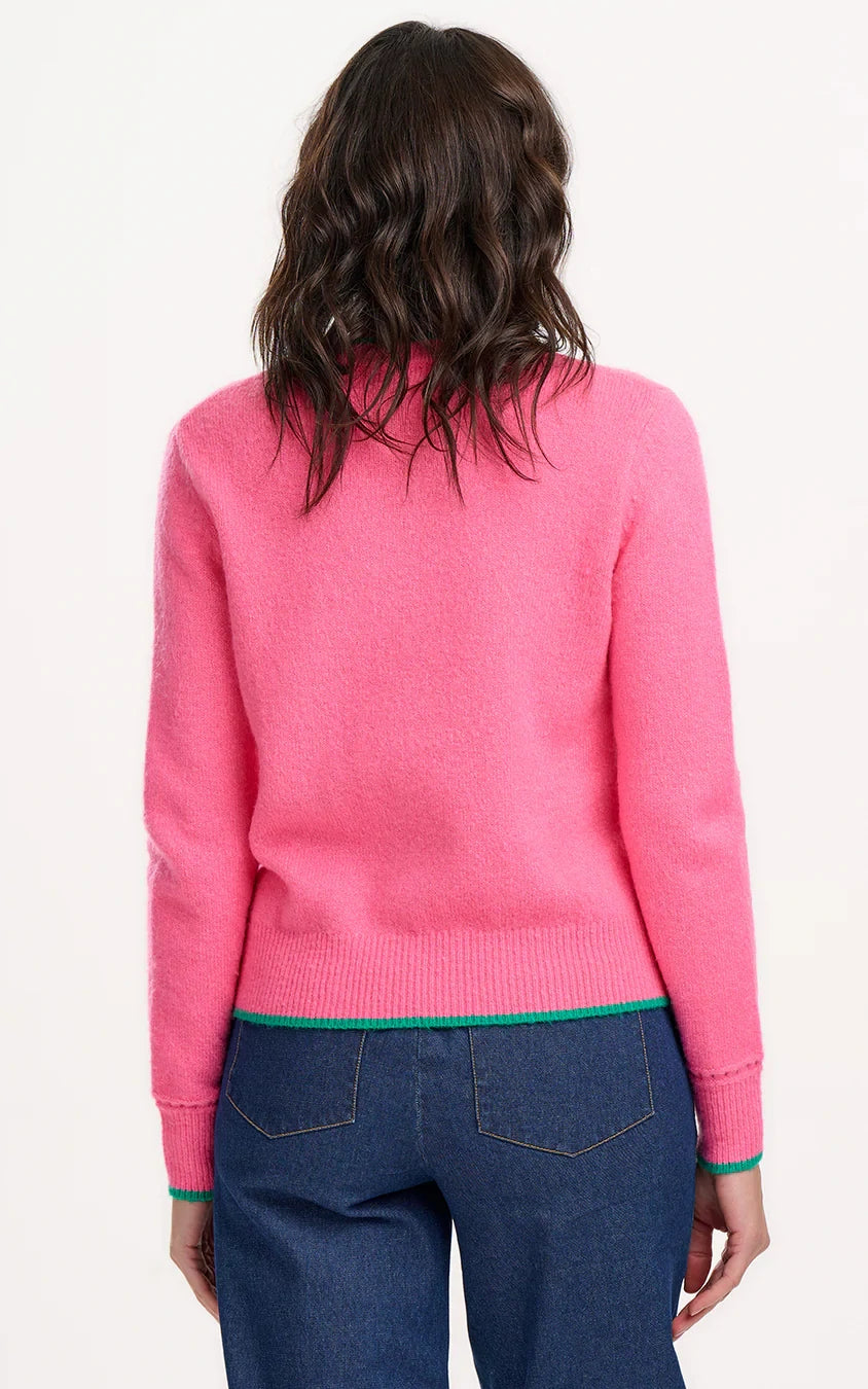 Sugarhill Brighton - Helena Jumper Pink Contrast Tipping