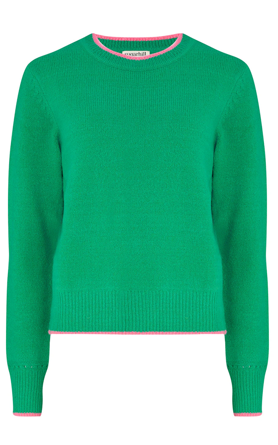 Sugarhill Brighton - Helena Jumper Green Contrast Tipping