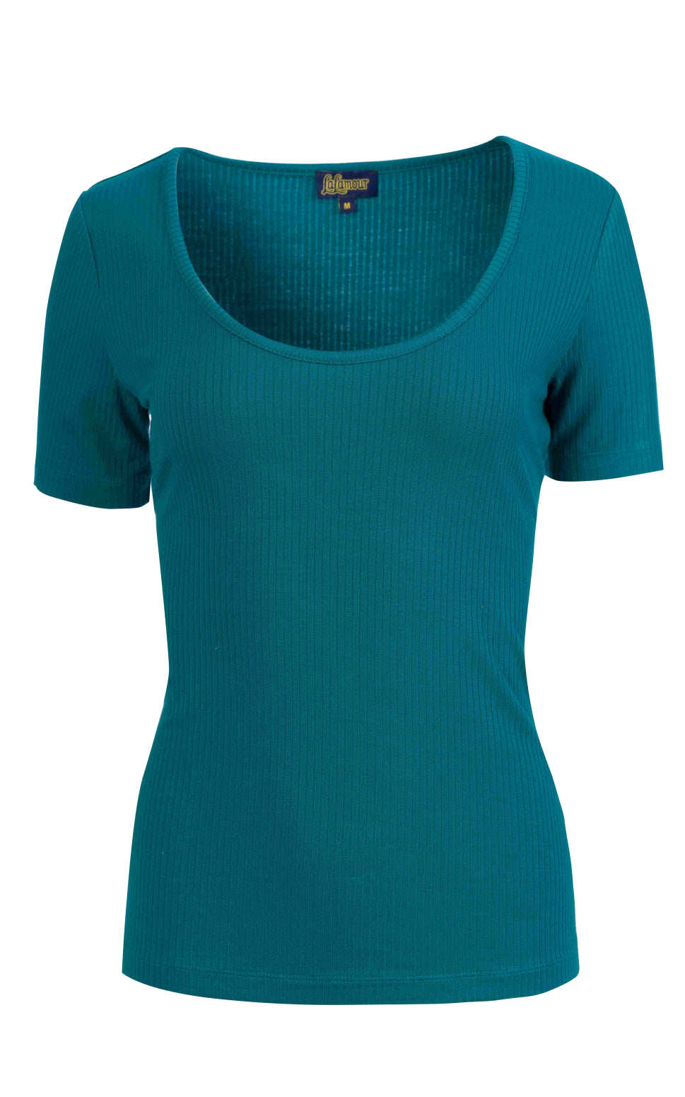 Lalamour - Ella T-shirt Short Sleeve Rib Petrol Blue
