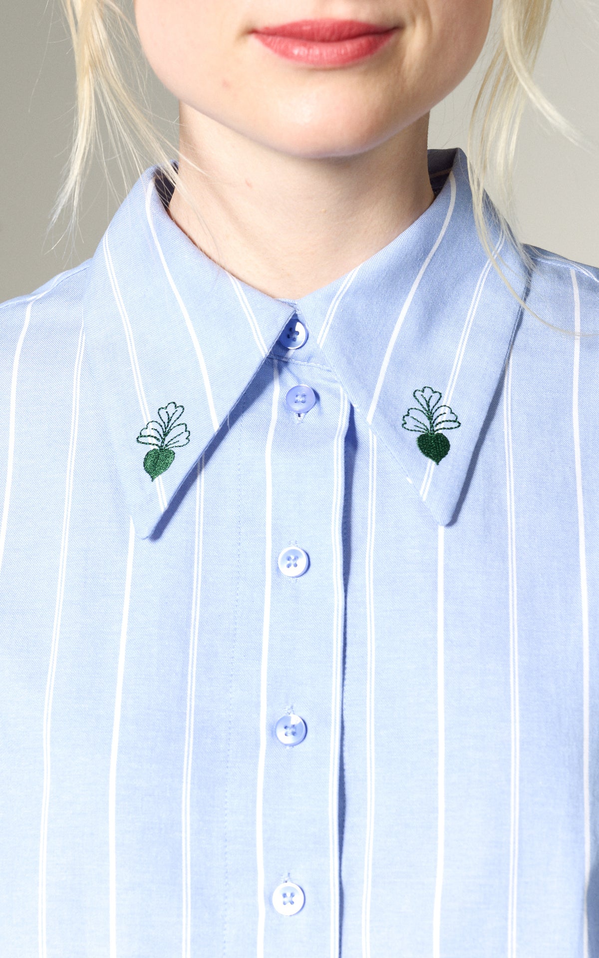 Mademoiselle YéYé - Leafs And Roots Blouse Striped Blue
