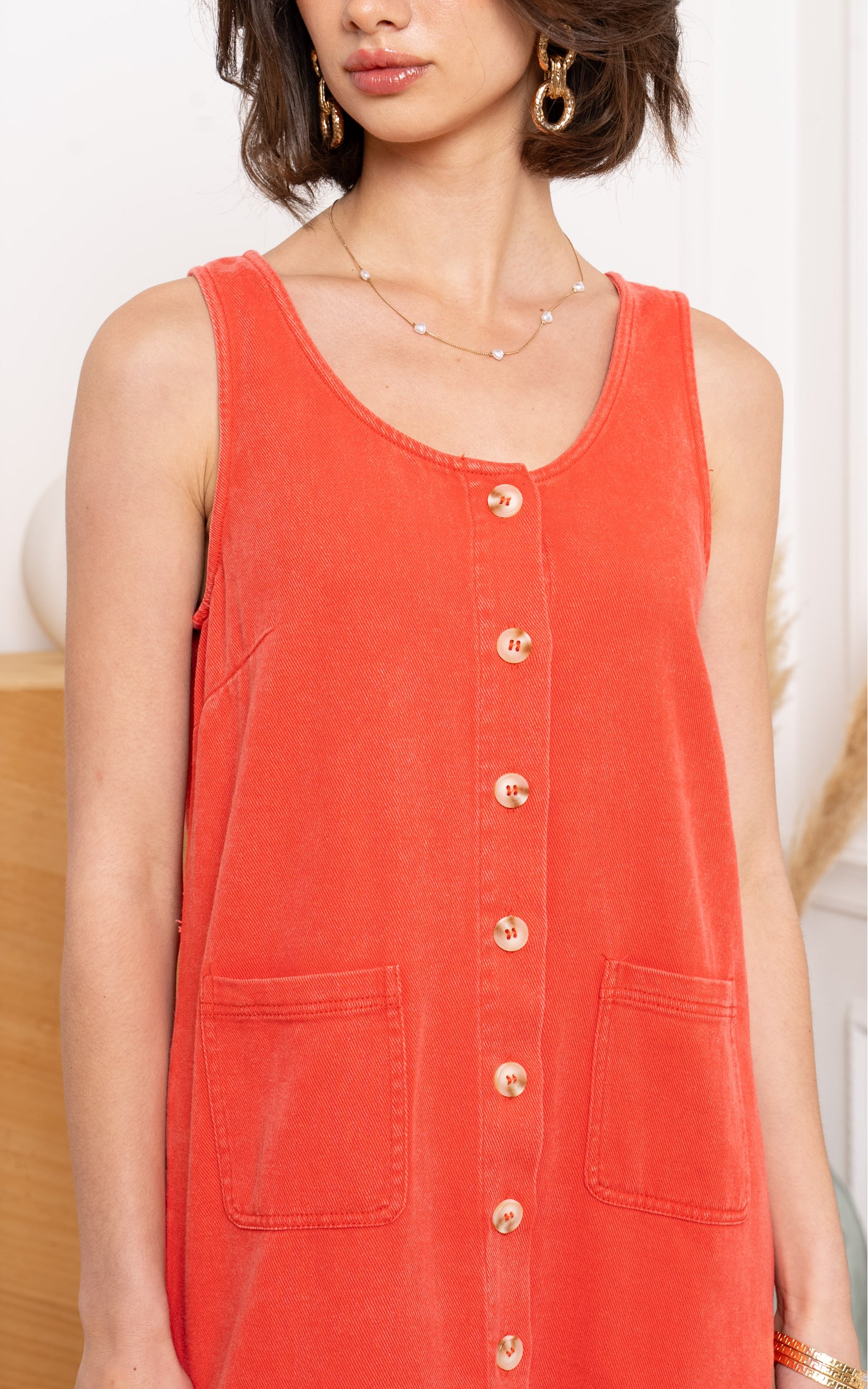 Sleeveless Dress Coral