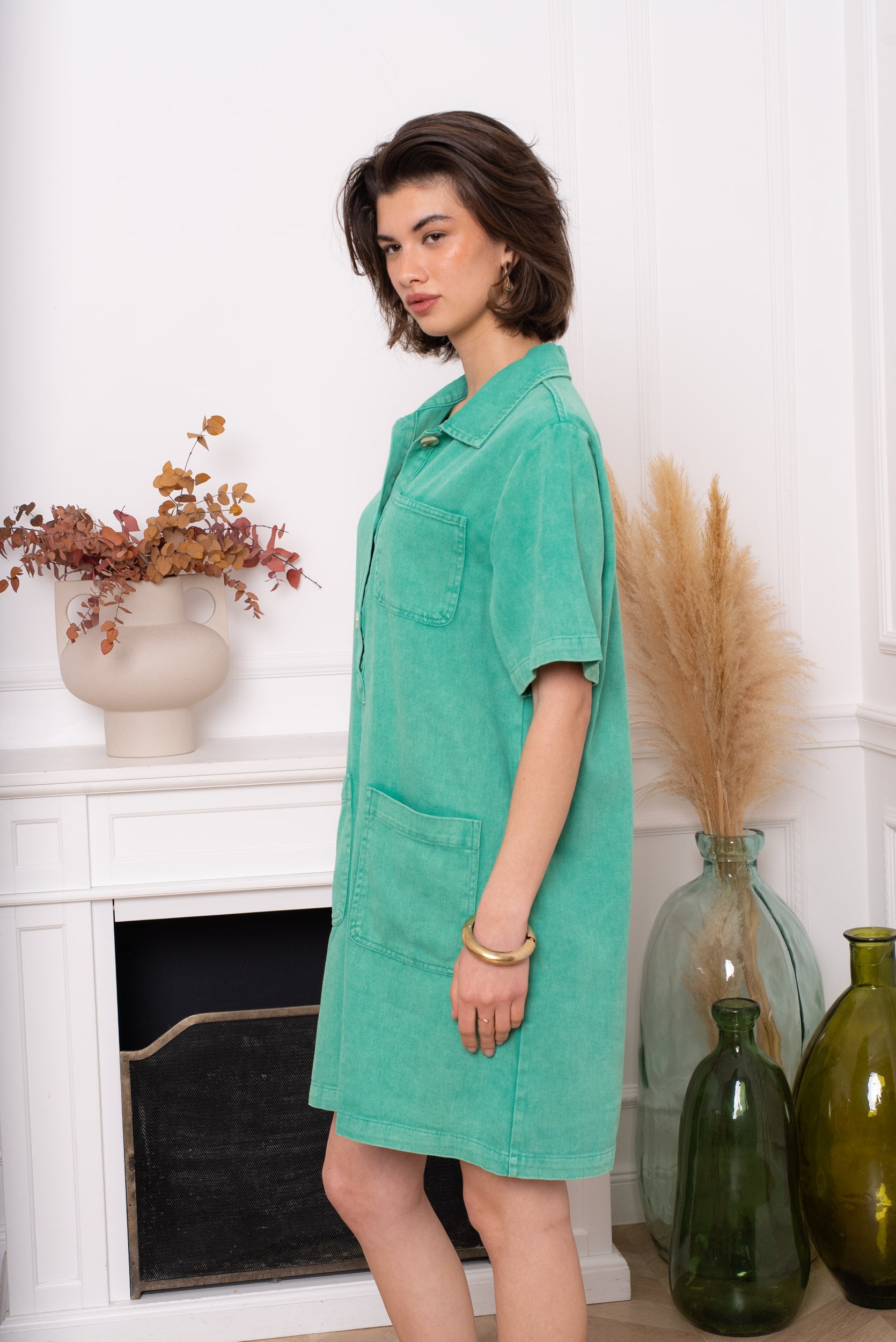 Green Dress Short Sleeve