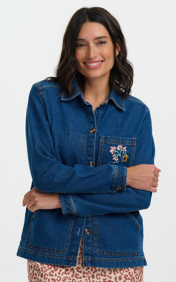 Sugarhill Brighton - Dita Denim Jacket Deep Indigo Denim