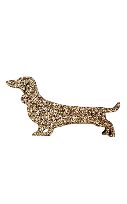 Glittery Brooch Dachshund