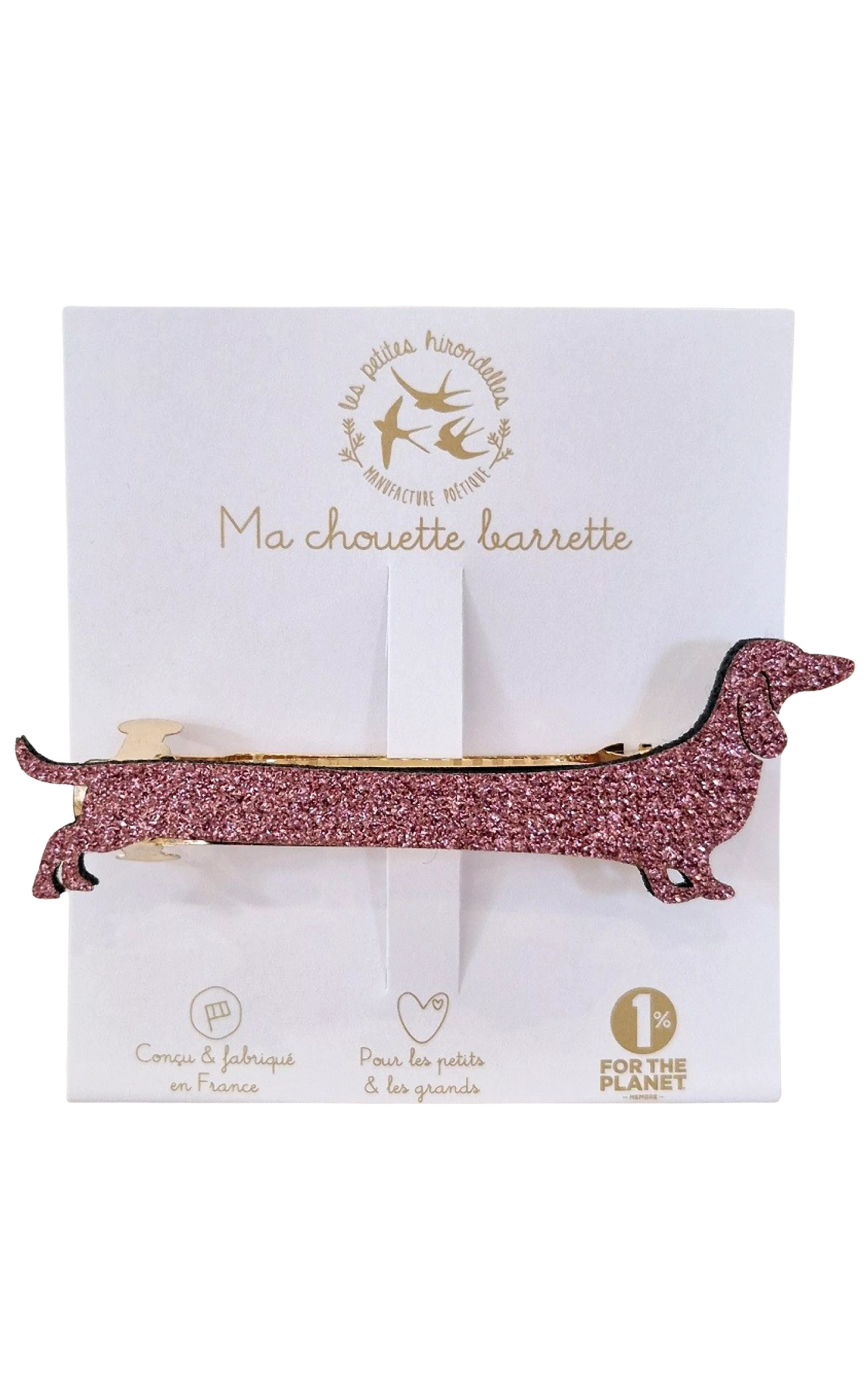 Clip Barrette Dachshund Pink