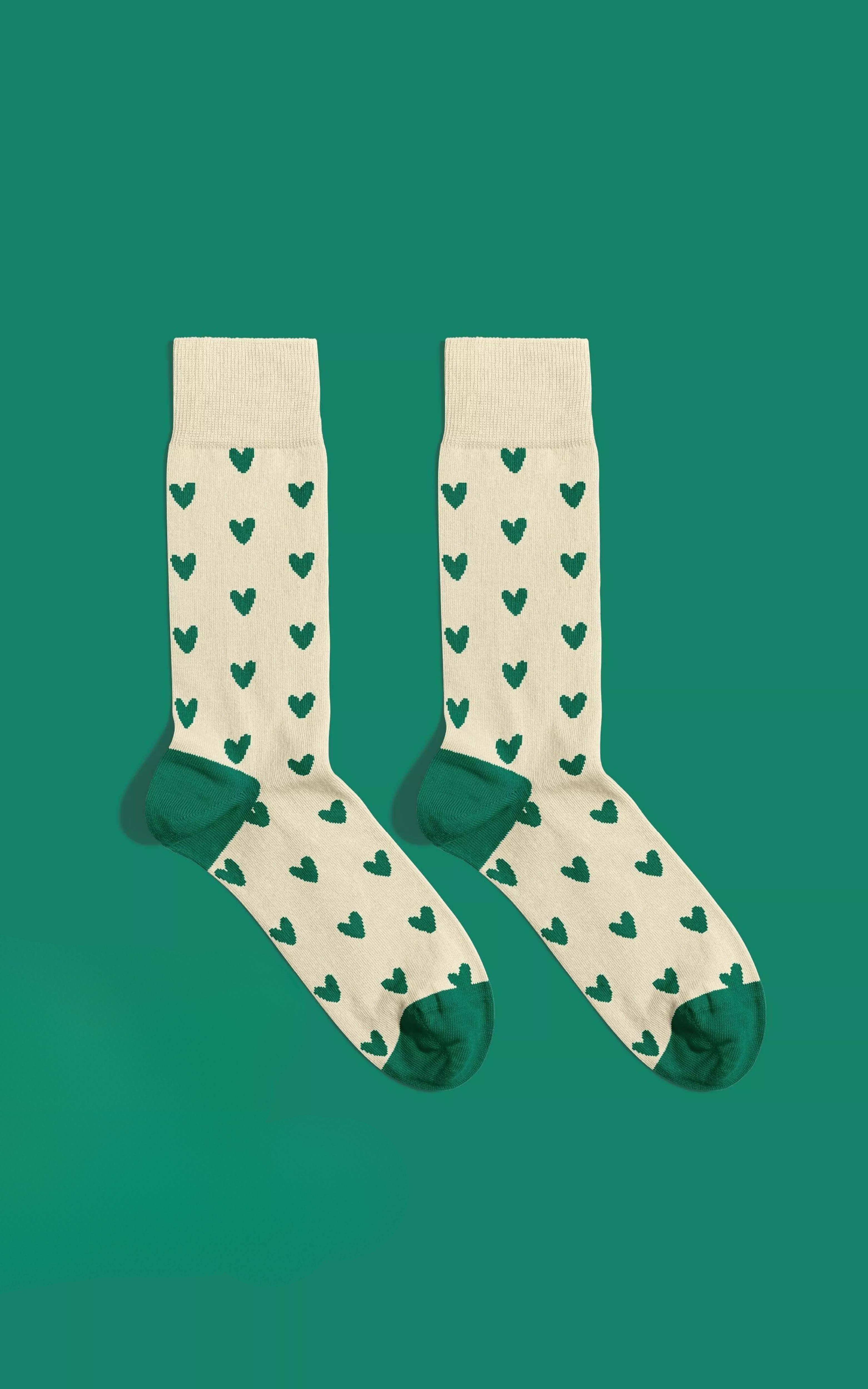 Banana Socks Webshop - Hearts Green Socks