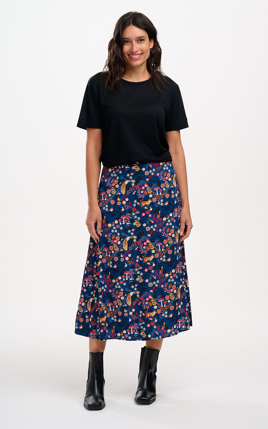 Sugarhill Brighton - Zora Skirt Navy Midnight Woodland