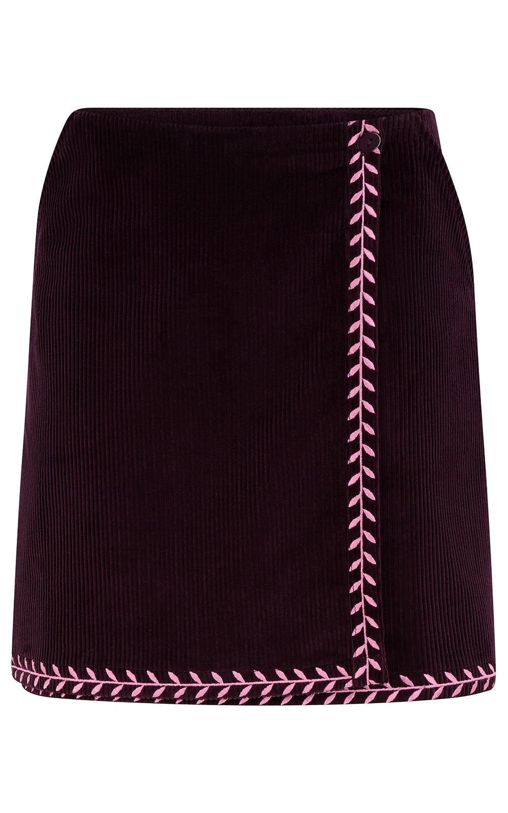 Sugarhill Brighton - Suzie Cord Mini Skirt Dark Plum