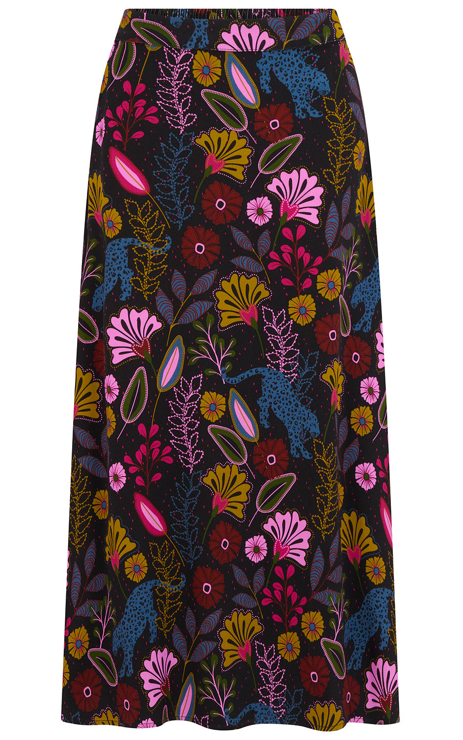 Sugarhill Brighton - Zora Skirt Black Jungle Panther
