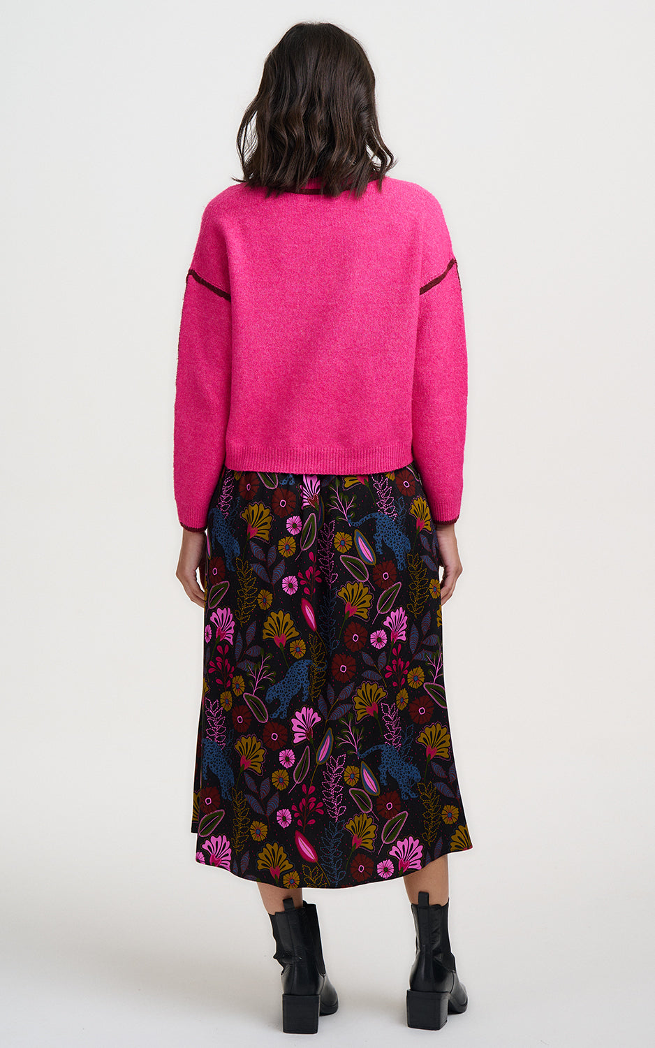 Sugarhill Brighton - Zora Skirt Black Jungle Panther