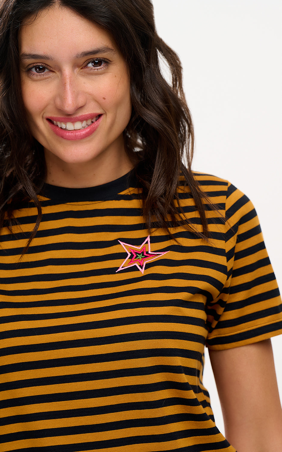 Sugarhill Brighton - Maggie T-shirt Black/Tan Star Explosion