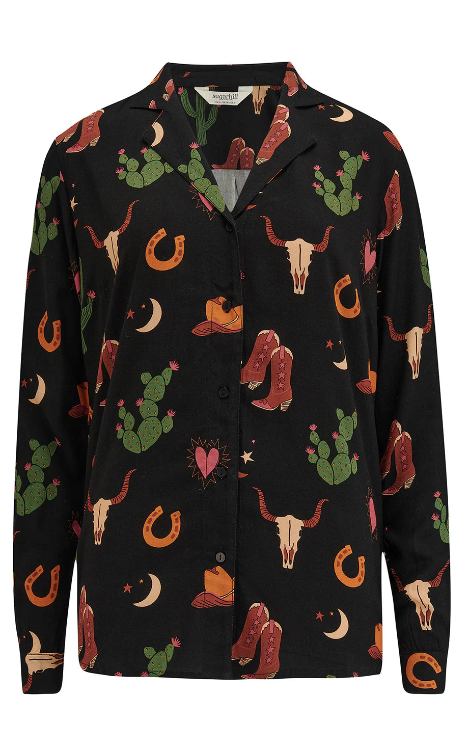 Sugarhill Brighton - Micah Revere Shirt Black Cowgirl Print