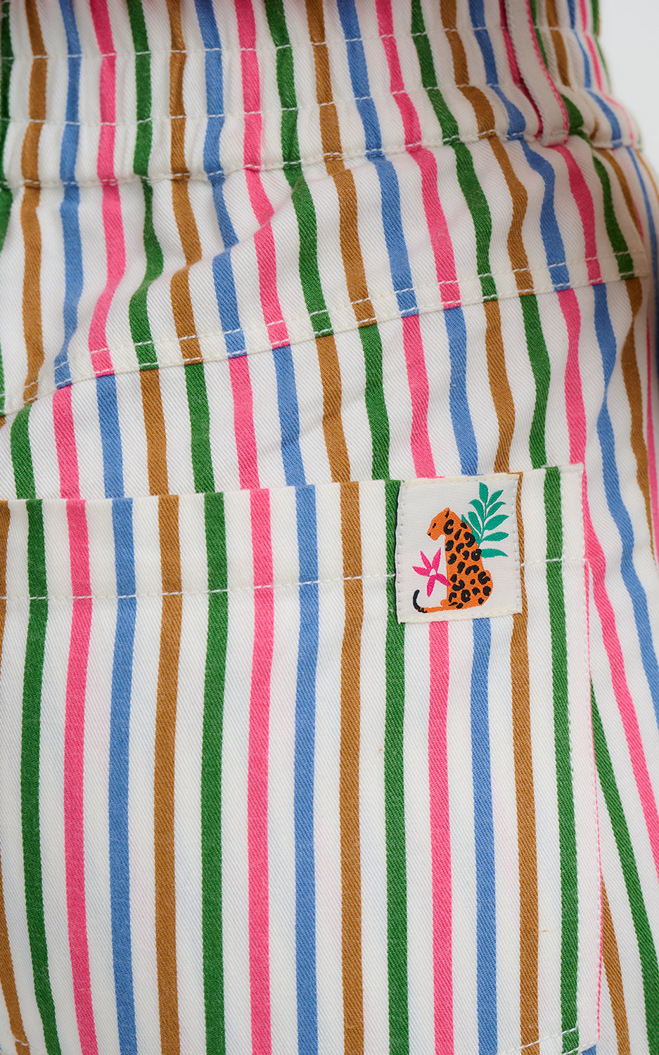 Sugarhill Brighton - Charlene Cropped Trousers Multi Colourful Canvas Stripe