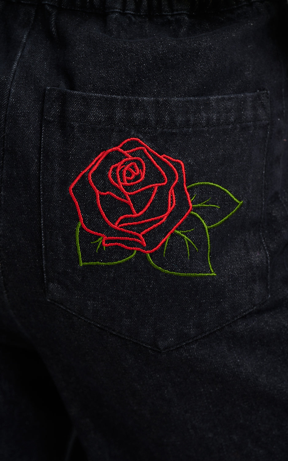 Sugarhill Brighton - Mila Barrel Leg Trousers Washed Black Roses