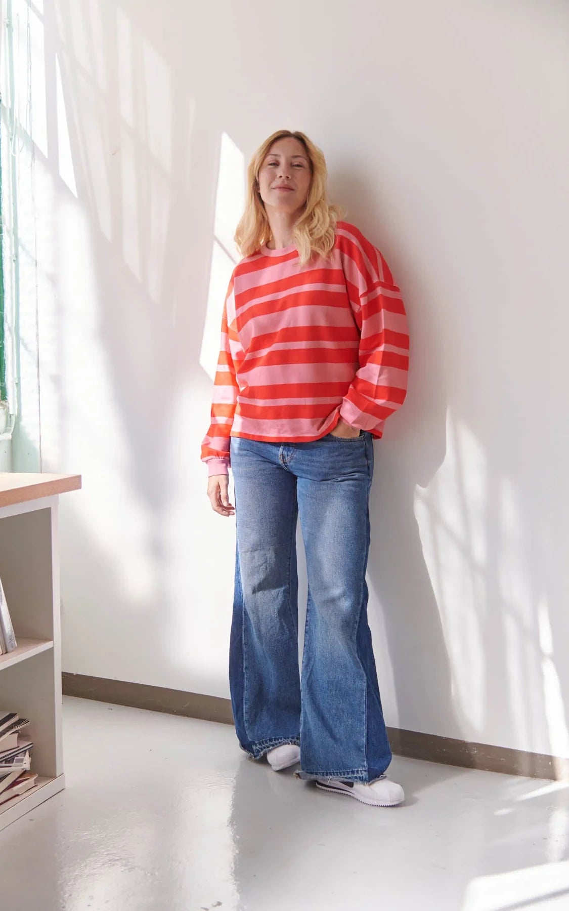 We Are Jolies - Sweat Retro Lines Rouge