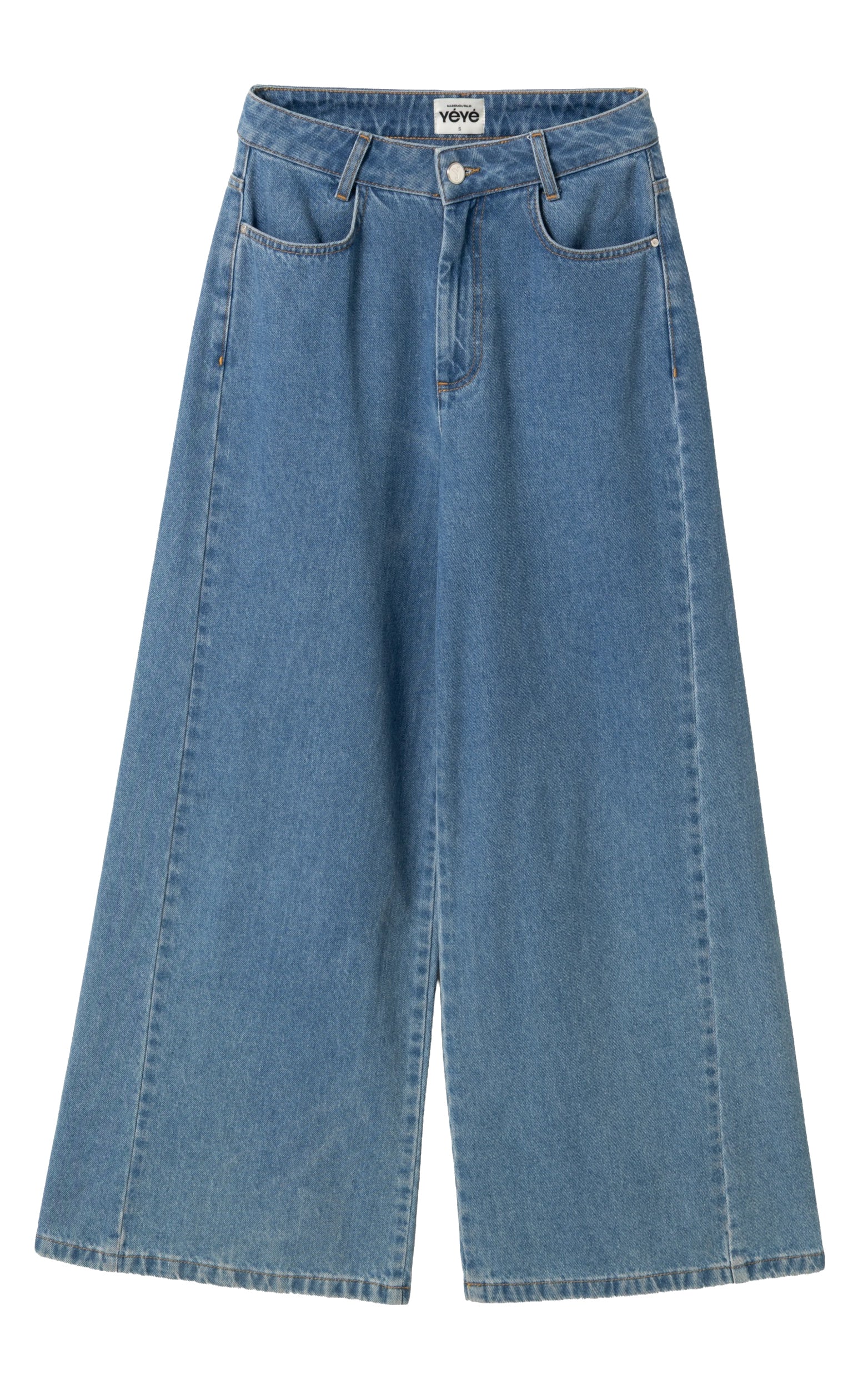 Mademoiselle YéYé - Wide Division Denim Trousers Ocean Blue