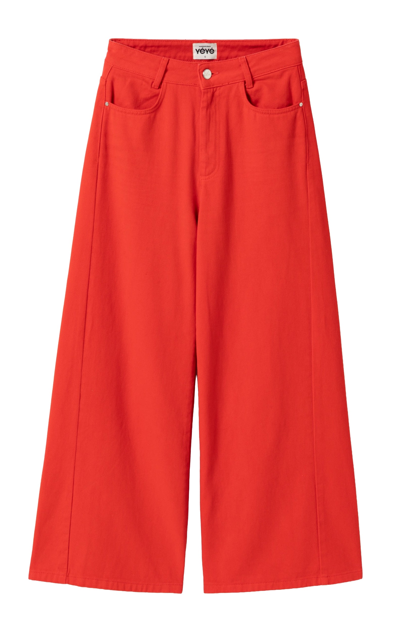 Mademoiselle YéYé - Wide Division Denim Trousers High Risk Red
