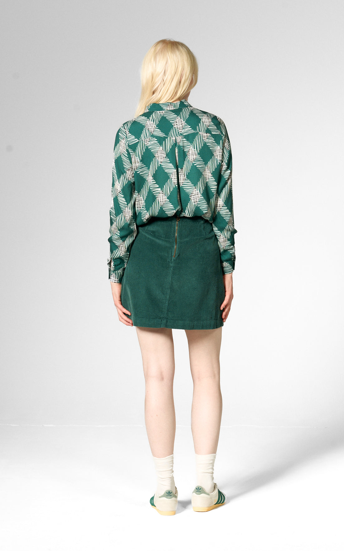 Mademoiselle YéYé - Wild Rib Mini Skirt Botanical Green