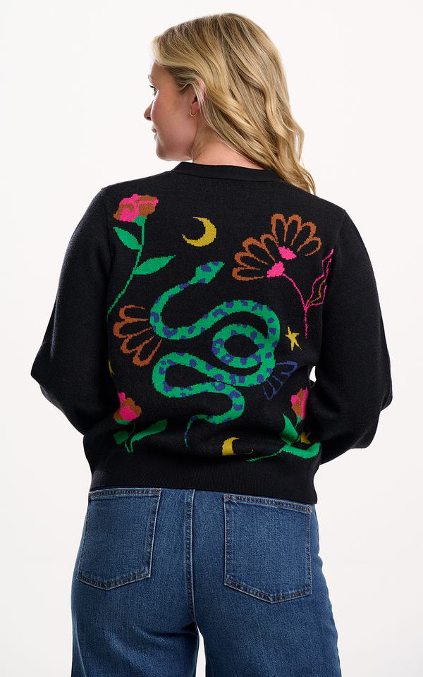 Sugarhill Brighton - Adrian Cardigan Black Snake Floral