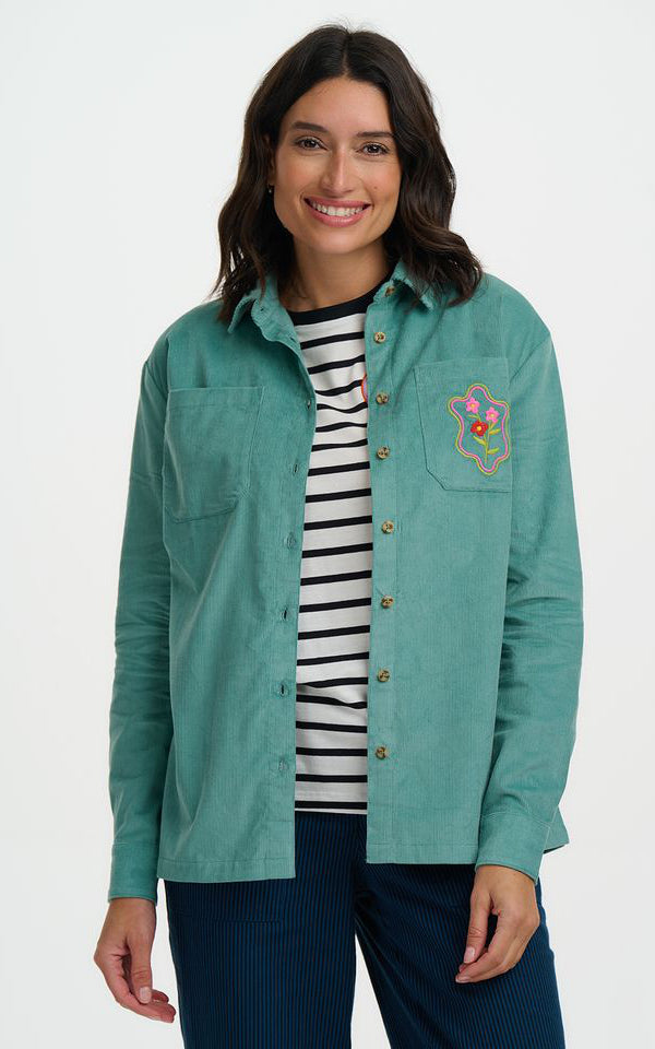Sugarhill Brighton - Karina Overshirt Teal Cord