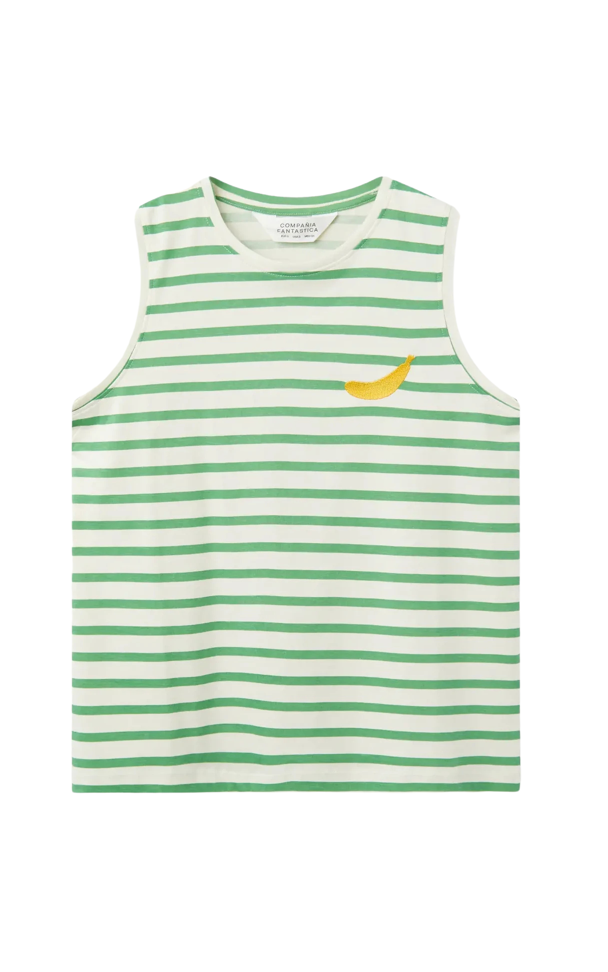 Compania Fantastica - Green Striped Print T-shirt Banana