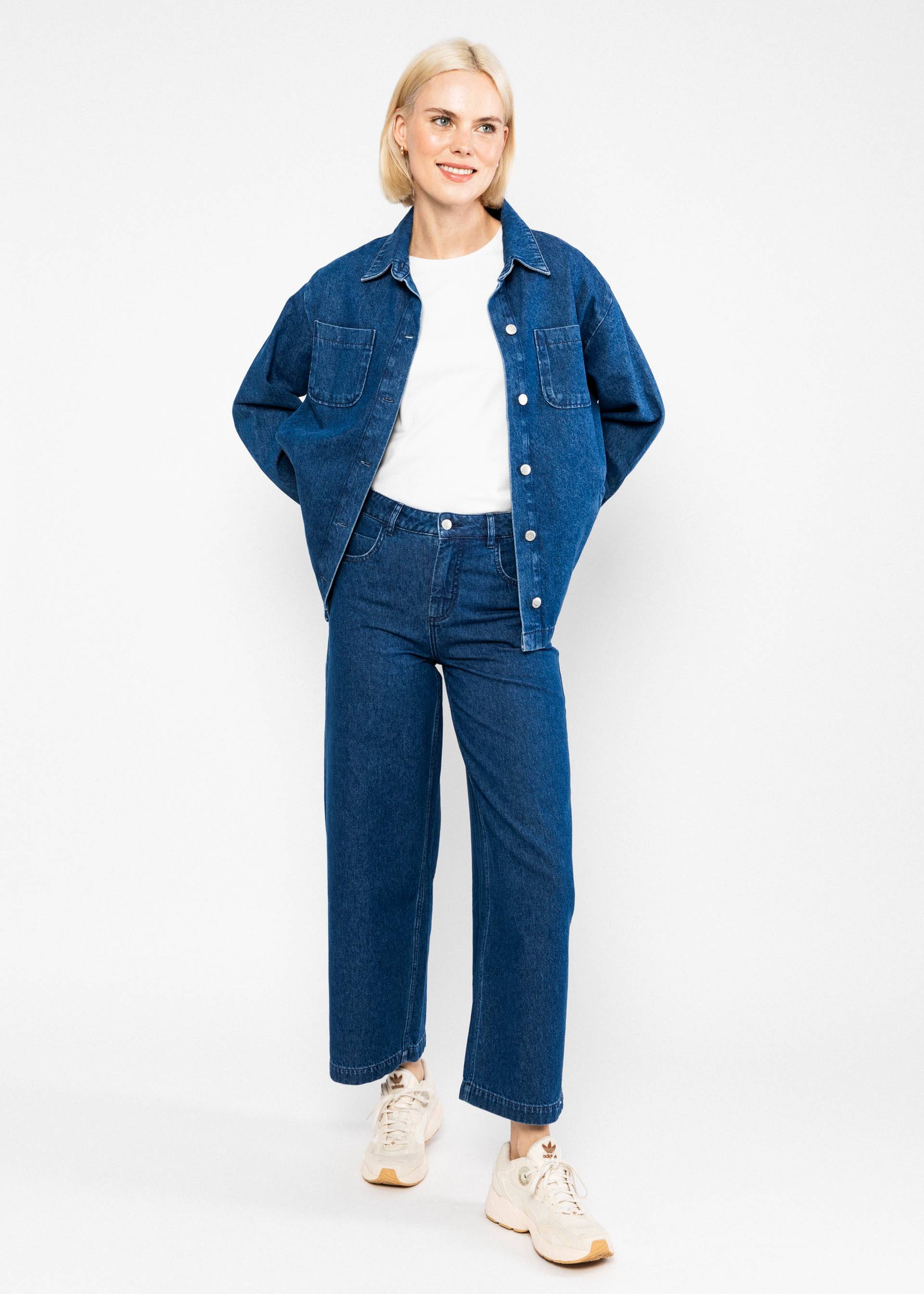 Blutsgeschwister - Shacket Love Shack Ocean Indigo Denim Embroidery