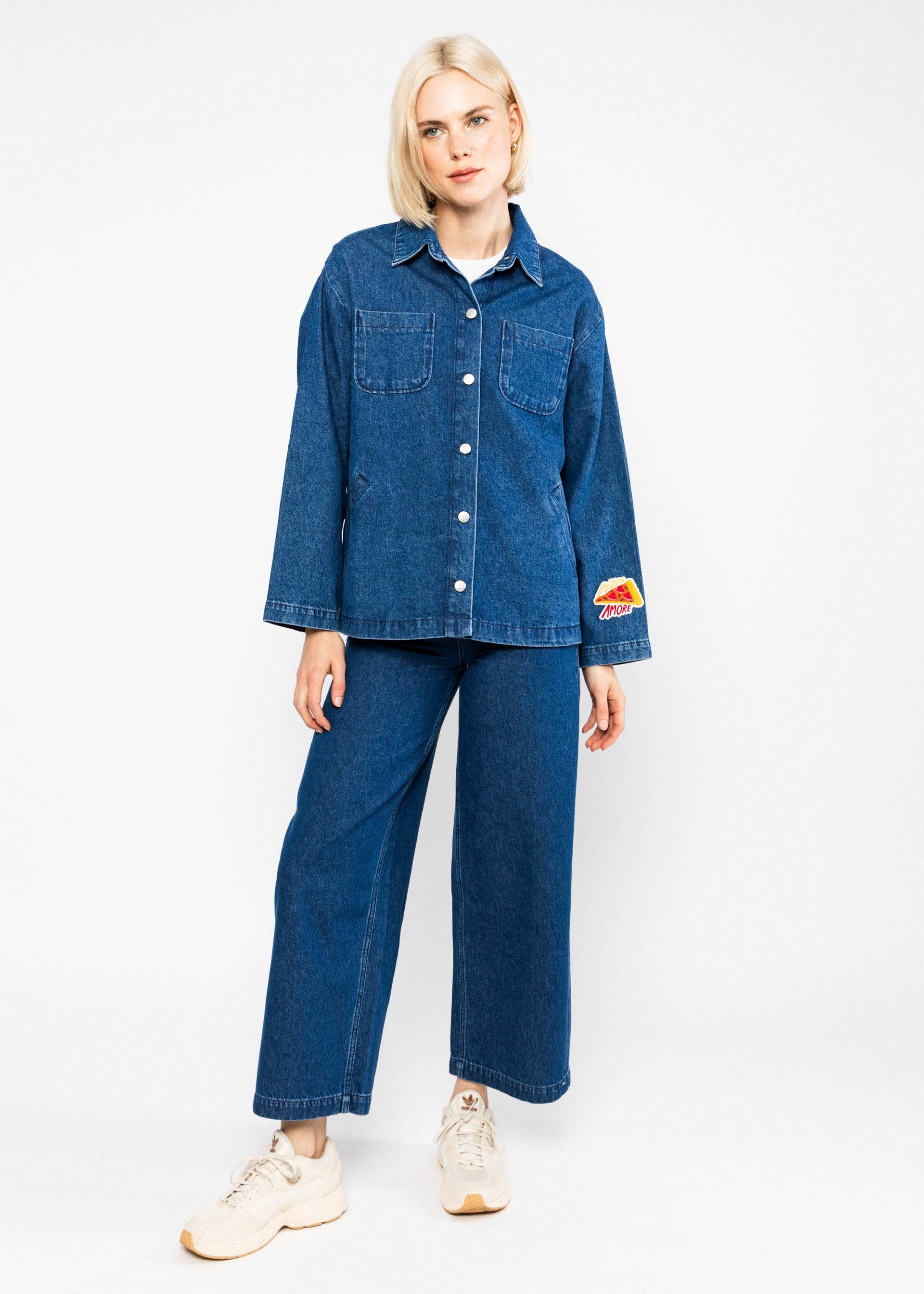 Blutsgeschwister - Shacket Love Shack Ocean Indigo Denim Embroidery