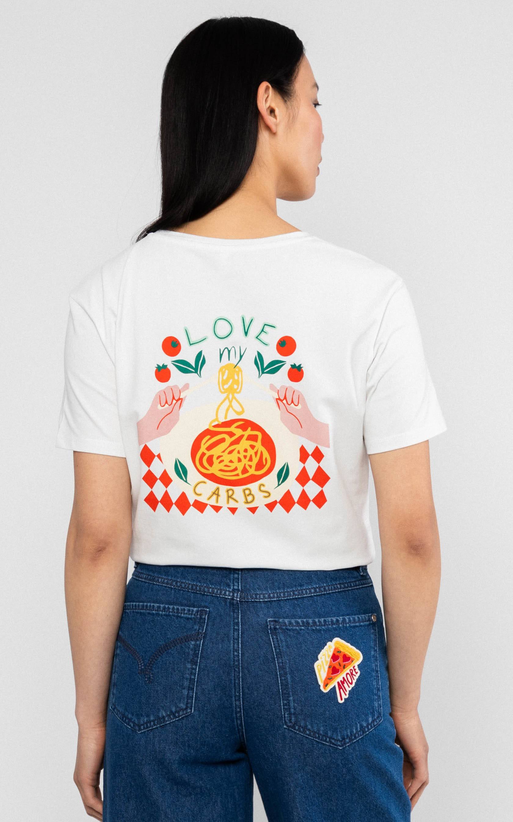 Blutsgeschwister - T-Shirt Message Tee Love my Carbs White