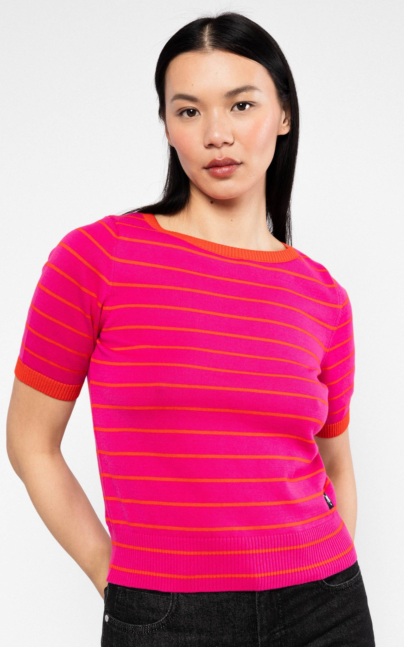 Blutsgeschwister - Knitted Jumper Pretty Preppy Pink Picnic Parade Stripe
