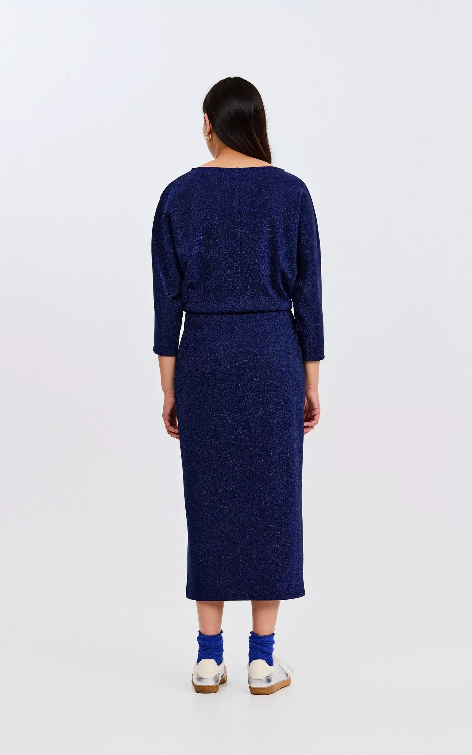 Davin Midi Jurk Donkerblauw