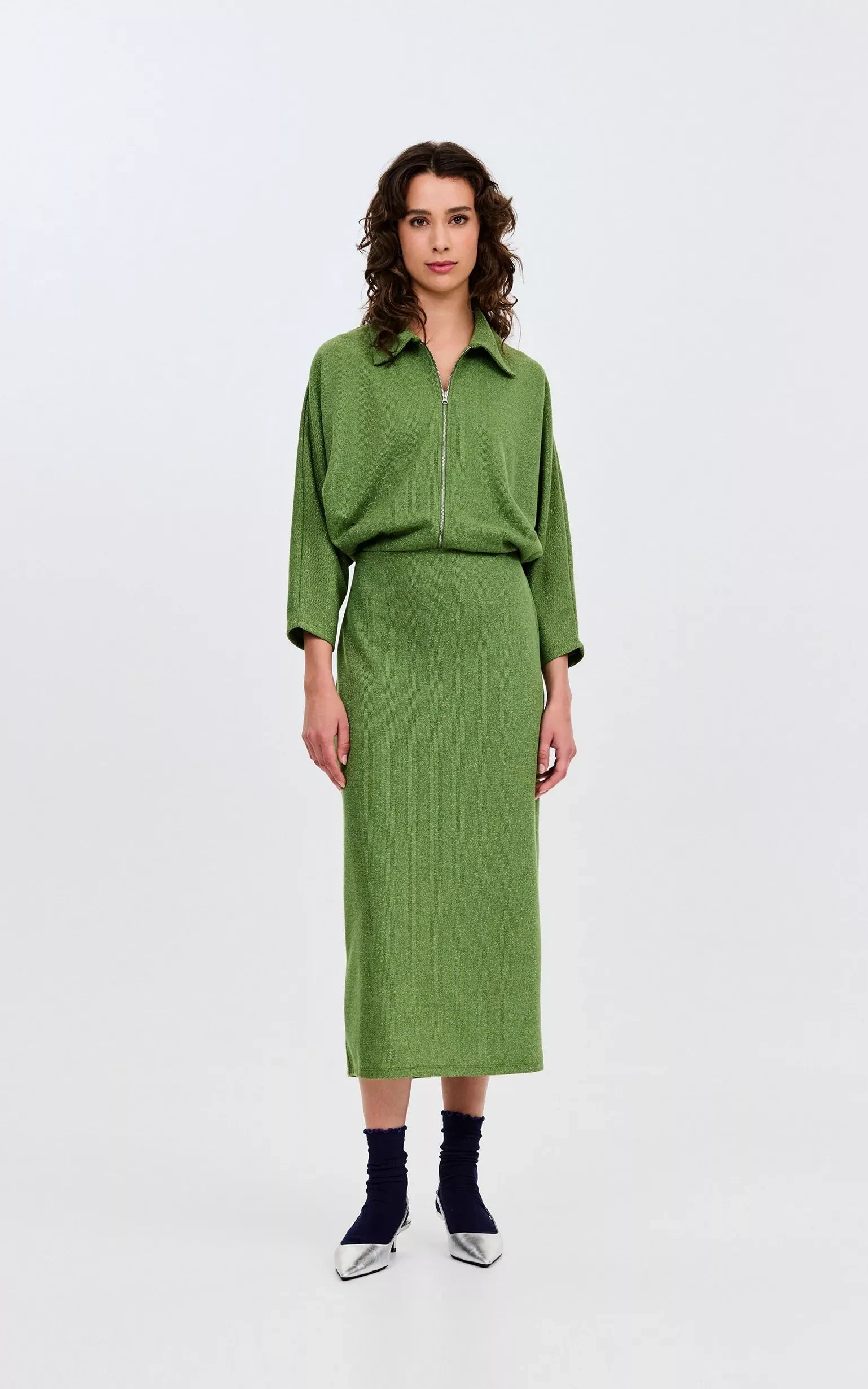 CKS - Davinia Midi Jurk Khaki