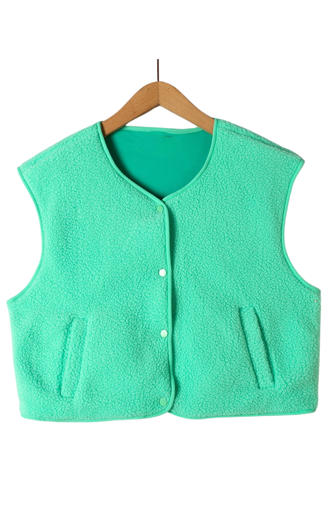 Muntgroene Teddy Vest