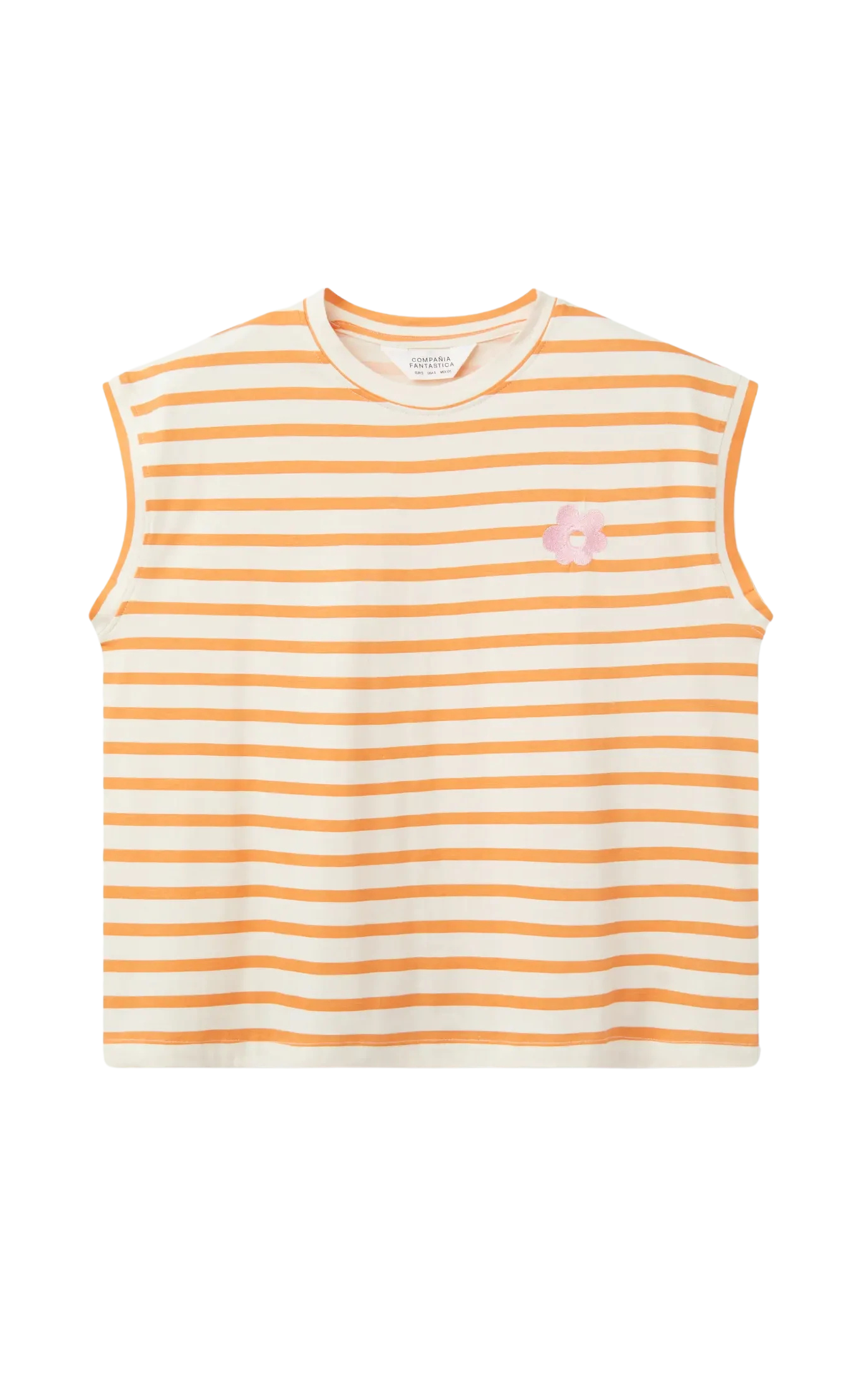 Compania Fantastica - Orange Striped Print T-shirt