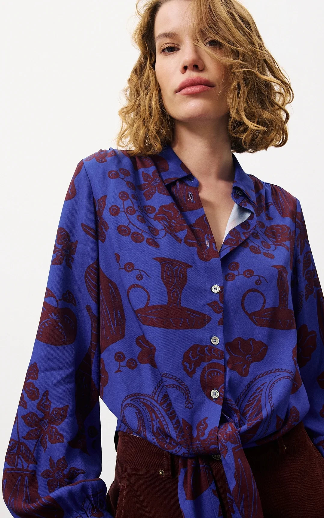 FRNCH - Swan Shirt Flora Blue