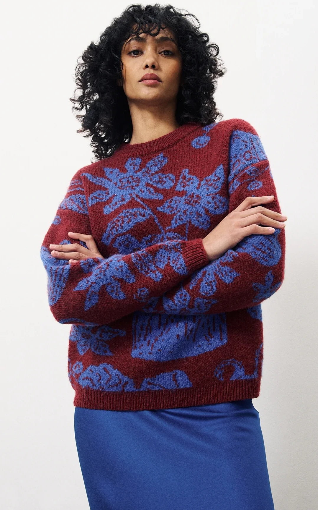 FRNCH - Egenie Sweater Flora Blue