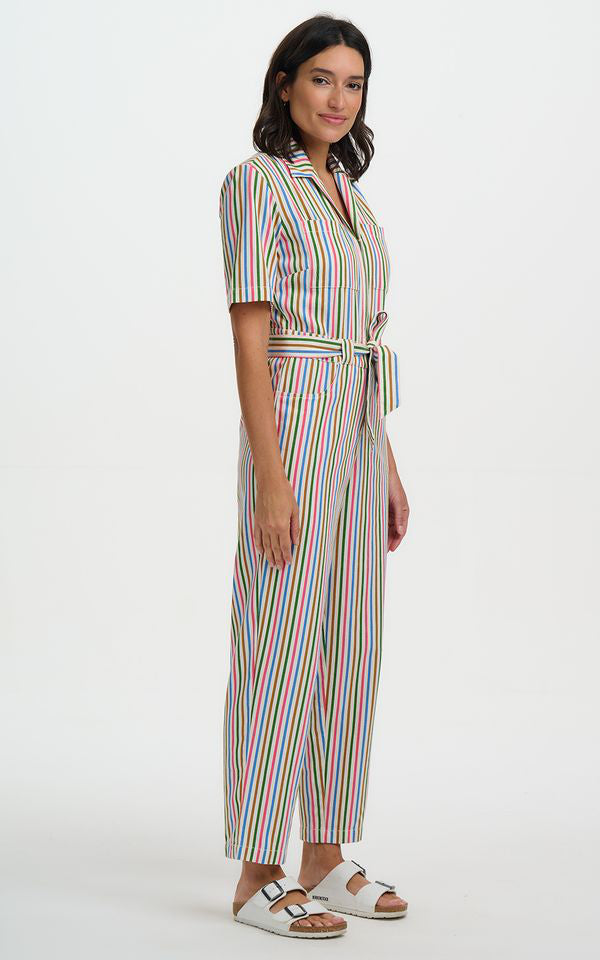Sugarhill Brighton - Meredith Boilersuit Multi Colourful Canvas Stripe