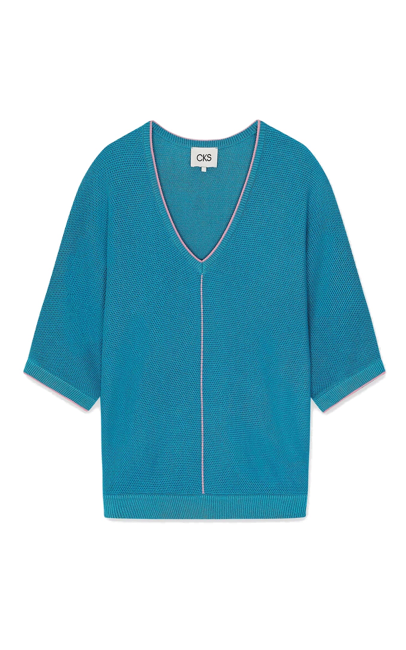 CKS - Pratt Gebreide Top Felblauw