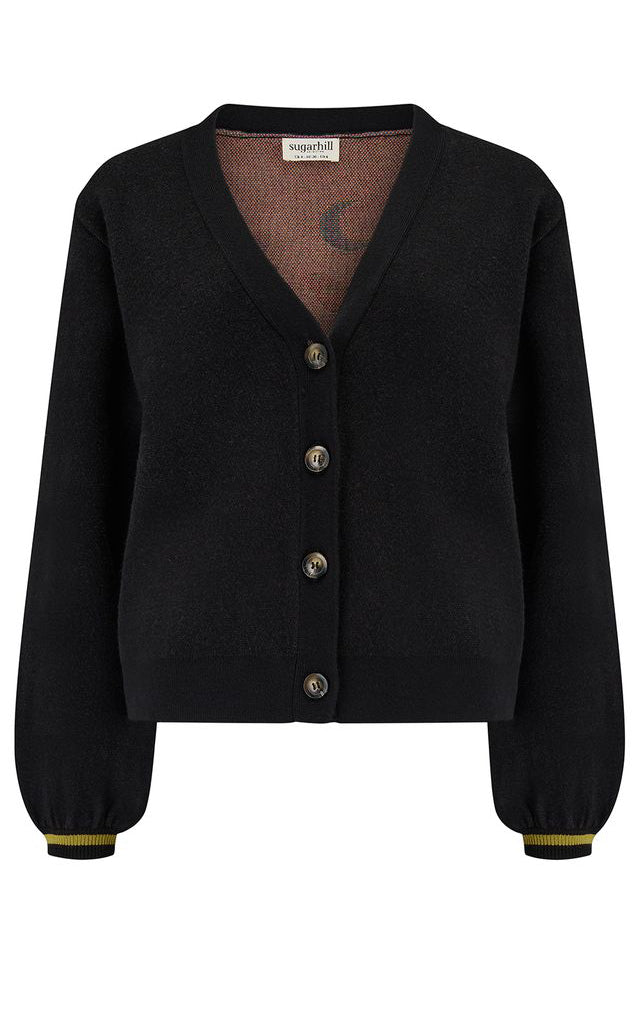Sugarhill Brighton - Adrian Cardigan Black Snake Floral