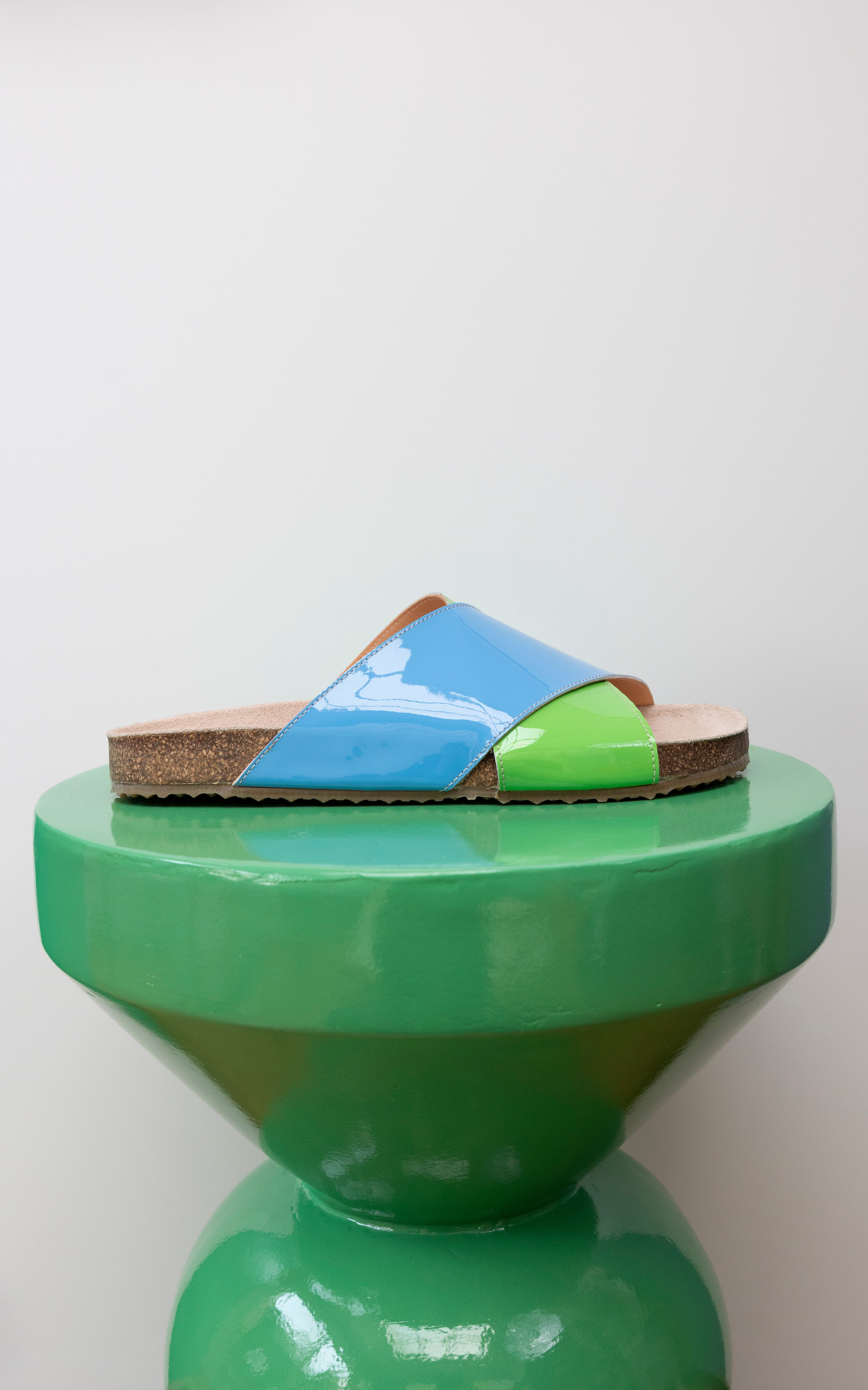 Ocra Slipper Dames Blauw Groen